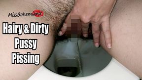 Hairy and Dirty Pussy Pissing on Dirty WC - Close Up Pussy Lips Spreading - Pee Fetish - MissBohemianX (WMV)