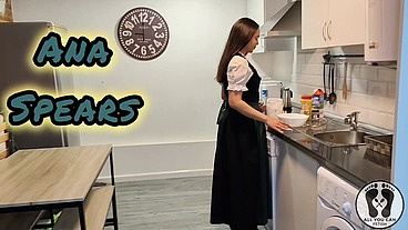 ANA SPEARS IN DIRNDL COOKING A SPECIAL CAKE