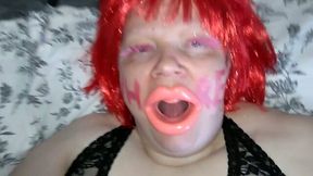 This SSBBW gagging slut loves being orally humiliated on camera