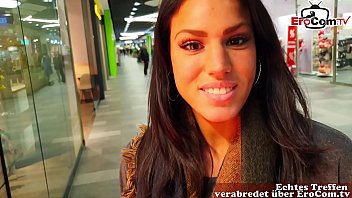 german cute brunette model flirt in supermarket and pickup for pov sex