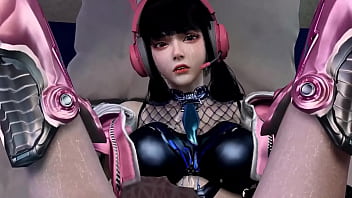 3D cute cosplay slut wearing sexy lingerie got her wet pussy fucked so hard