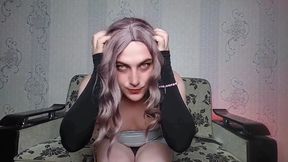 Tempting Crossdresser Slowly Teasing While Showing Seductive Curves