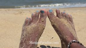 Sandy Toes 2 | Ebony Foot Fetish & Beach ASMR with Temptress Mango