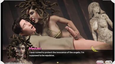 Athena and Cleopatra Goddess Blowjob Secret Hideout Group Threesome Bedroom Game