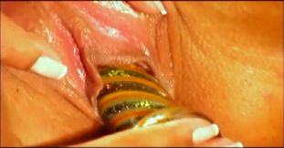 A big dildo in the ass for a lesbian slut