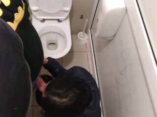 Cum shot in public toilet