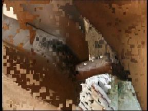 Blak guy comes up from pool to fuck ebony chick with natural boobs