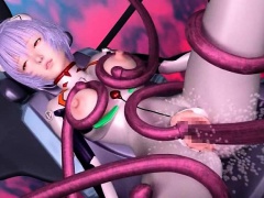 3D Tentacles Fuck Girl in Spacecraft!