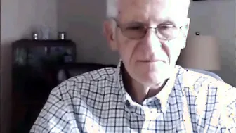 Mature daddy strips and strokes his small cock on webcam