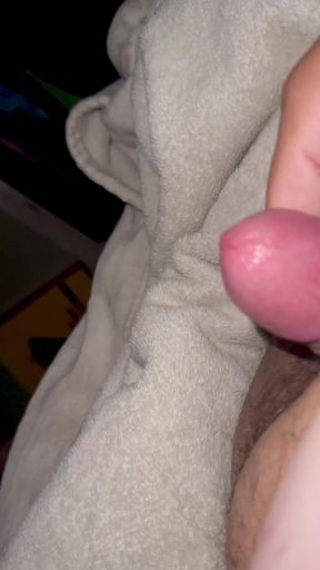 Trans amateur solo plays with her cock and cums hard