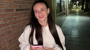 Hook-up for money with a cute Russian babe with a fake tits I met on the street