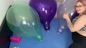 Inflating and necking 24 inch balloons