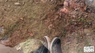 REALITY DUDES - Tattooed Stud Gavin Taylor Almost Gets Caught Sucking His Friend's Cock In Public