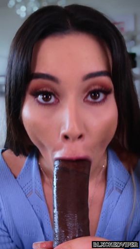 Curious POV amateur gets her first BBC in an interracial encounter with Aria Lee