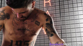 ”Tattoed men enjoy hardcore bareback”