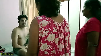 Desi bhabhi and her stepsister caught devar masturbate! Indian sex