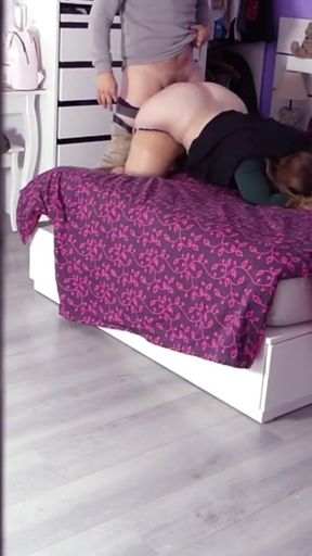 I secretly watch my wife cuckold me with the neighbor. He's fucking hard her big ass!   Clip 1
