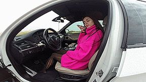 Driving in barefoot pantyhose !(1920x1080 FULL HD) MP4