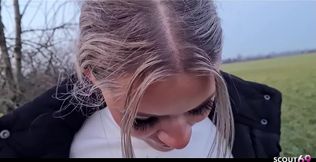 German Blonde PAWG Teen Lisa Get Risky Outdoor Fuck at First Date