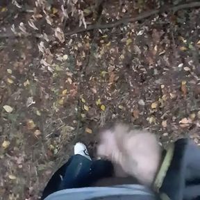 Pissing and sharpening in the public forest