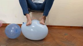 BIG BALLOON POPPING WITH SEXY FEET - MP4 HD