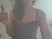 Cute Goth Gurl strokes it just for you