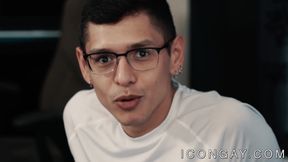 Young Latino twink rides a huge mature gay and moans