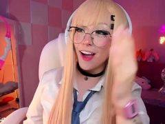 Horny amateur masked Asian teen toying on webcam show