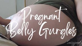 Pregnant Belly Gurgles - A pregnant belly candid scene featuring Belly Fetish, Belly Button, Belly Gurgles, and Digestion Noises ft MILF Sassypantz