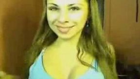 Striptease show for fifty bucks by charming dark haired webcam babe