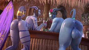 Two Demons Posing and Teasing