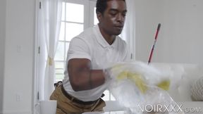 Tattooed Jordan Jameson tidy up my room so I clean his dark ass after