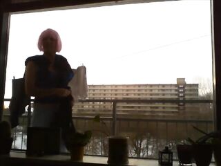 Anouk Transsexual Whore - Hanging Laundry Outdoor