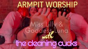 Armpit Worship With Miss Lilly, Goddess Luna And The Cleaning Cucks!