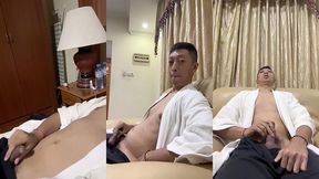 jerkoff in robe