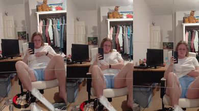 Playing with my breasts through my Tshirt