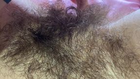 Hairy pussy big clit closeup
