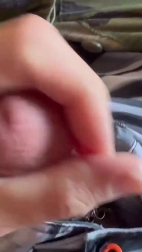 Thrilling moment from "Army soldier wears swim trunks under his uniform and jerks off a hot load"