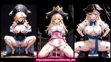 Split Screen Princesses Ride Dildos to Eternity