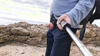 Peeing In Public. Getting My Manstick Out On The Beach And Taking A Urinate.