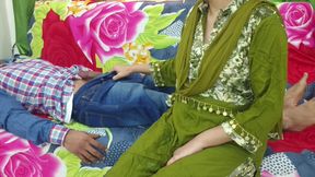 Desi Stepmom Had Sex When Stepson Dick Boner While Watching Stepmom Change Clothes in Hindi Audio.