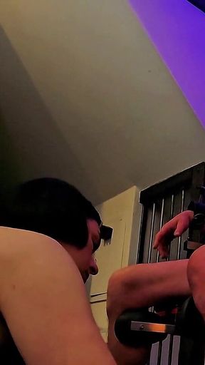 Lady Medea Hard Pee Lesson for Caged Toilet Slave on the Bondage Chair