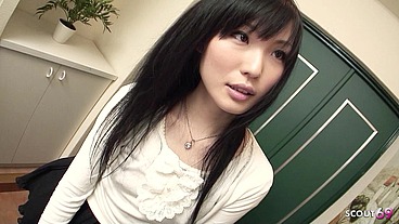 Japanese Teen want help and give older Guy next Door Uncensored JAV Blowjob with CIM when his wife is away