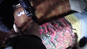 Milf tied to a chair, mouth fucked with ring gag and throatpie POV