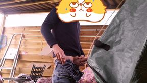 Outdoor Jerkoff While Smoking a Cigarette