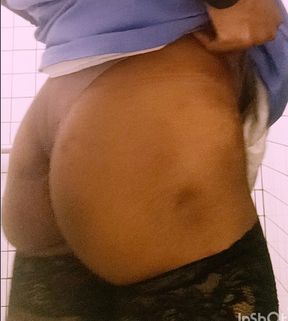 Dingalinging with ass out in the bathroom on break at work! Oh Yesssss!!