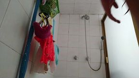 playing with my ass in the bathroom