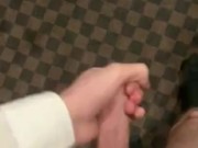 Czech twink trying to get caught jerking off in public toilet