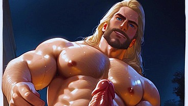 Viking warrior reveals his dirty gay secret. He has a huge cock inside his tight, delicious ass.
