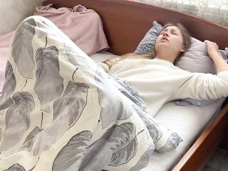 Morning masturbation ended in a loud climax. I fondle my taut snatch.